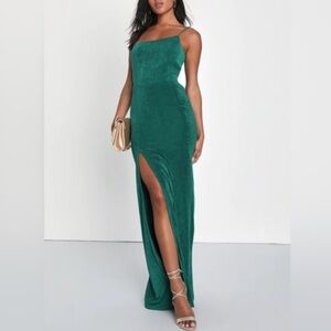 Lulus Desirable Charm Emerald Green Gown size S